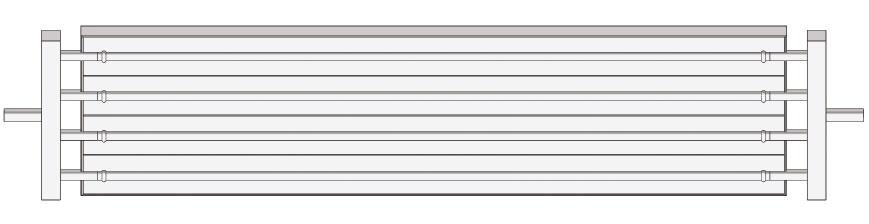 Sálavý panel - základná špecifikácia 15 Sálavý panel MSP 2 koncový RAL 9016 (biela), 4 cm izolácia, zavesné karabíny koncový (Vrátane navareného registra - možné rôzne zapojenia podľa str.