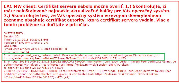 6.6 Chybové stavy Čo znamená, keď mi aplikácia zobrazí chybové okno s informáciou, že certifikát servera nebolo možné overiť?