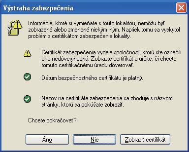 Bezpečnostné funkcie Pre používateľov operačného systému Windows XP a Windows Server 2003 8 a Spustite webový prehliadač.