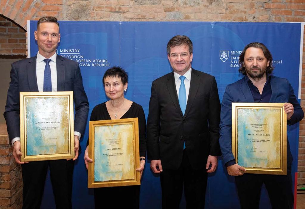 Laureátmi ocenenia Vyslanec dobrej vôle za rok 2019 sa stali Anna Kyppö, lektorka slovenského jazyka pôsobiaca vo Fínsku, Jozef Kabaň, automobilový dizajnér