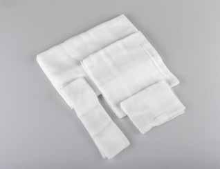 Folded gauze blanks are made of 100% cotton 17 threads/cm 2. They consist in 4 to 16 layers. BATIST gauze blanks are due to their spectrum of use for basic medical care.