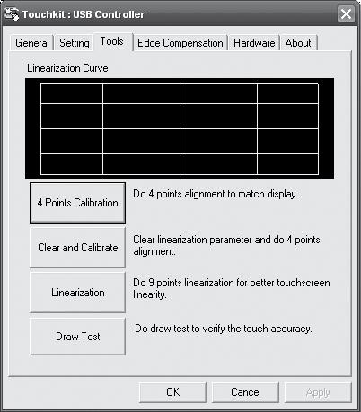 Operating the device Figure 3.2. Tab for setting the calibration ENGLISH 4-Point Calibration During calibration, a cross with a circle is gradually displayed in each corner of the monitor.