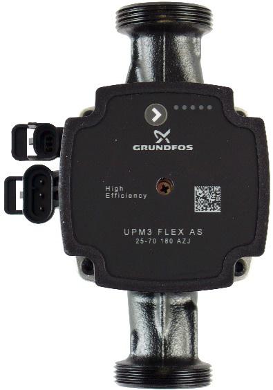 6. Čerpadlo UPM3 FLEX AS 25-75 Konštrukcia Mokrobežné obehové čerpadlo s pripojením vonkajším závitom G 6/4. Elektrické parametre Napájanie 230 V, 50 Hz Príkon (min./max.