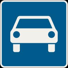 Značka označuje miesto, od ktorého platia pravidlá cestnej premávky o správaní sa na diaľnici a miesto, od ktorého užívanie diaľnice podlieha úhrade diaľničnou známkou. Diaľnica 8.