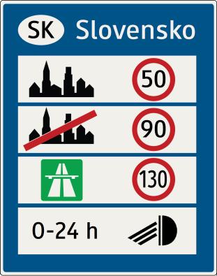 342 Značka informuje vodičov vchádzajúcich na územie Slovenskej