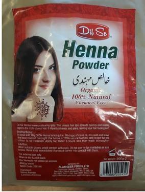 465/19 názov: Organic Henna Powder henna prášok značka: Dil Se výrobná dávka: 260116, čiarový kód: 0170000205450 krajina pôvodu: neuvedené