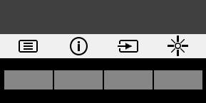 Priradenie tlačidiel funkcií Stlačením jedného zo štyroch tlačidiel na prednom ráme aktivujete tlačidlá a zobrazíte ikony nad tlačidlami.