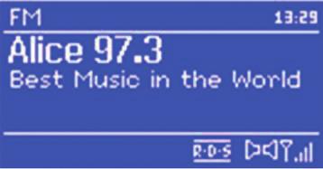 VYHĽADANIE STANICE FM RÁDIO V režime FM sú prijímané analógové rádiové signály. Obrazovka zobrazuje stanicu a informácie o vysielaní, pokiaľ je sprostredkovaný RDS signál (Radio Data System).