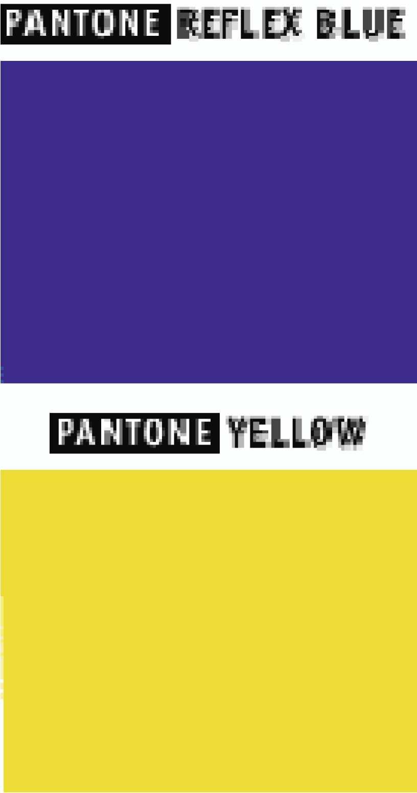 Regulačné farby Znak má tieto farby: PANTONE REFLEX MODRÁ na ploche obdĺžnika; PANTONE ŽLTÁ pre hviezdy.