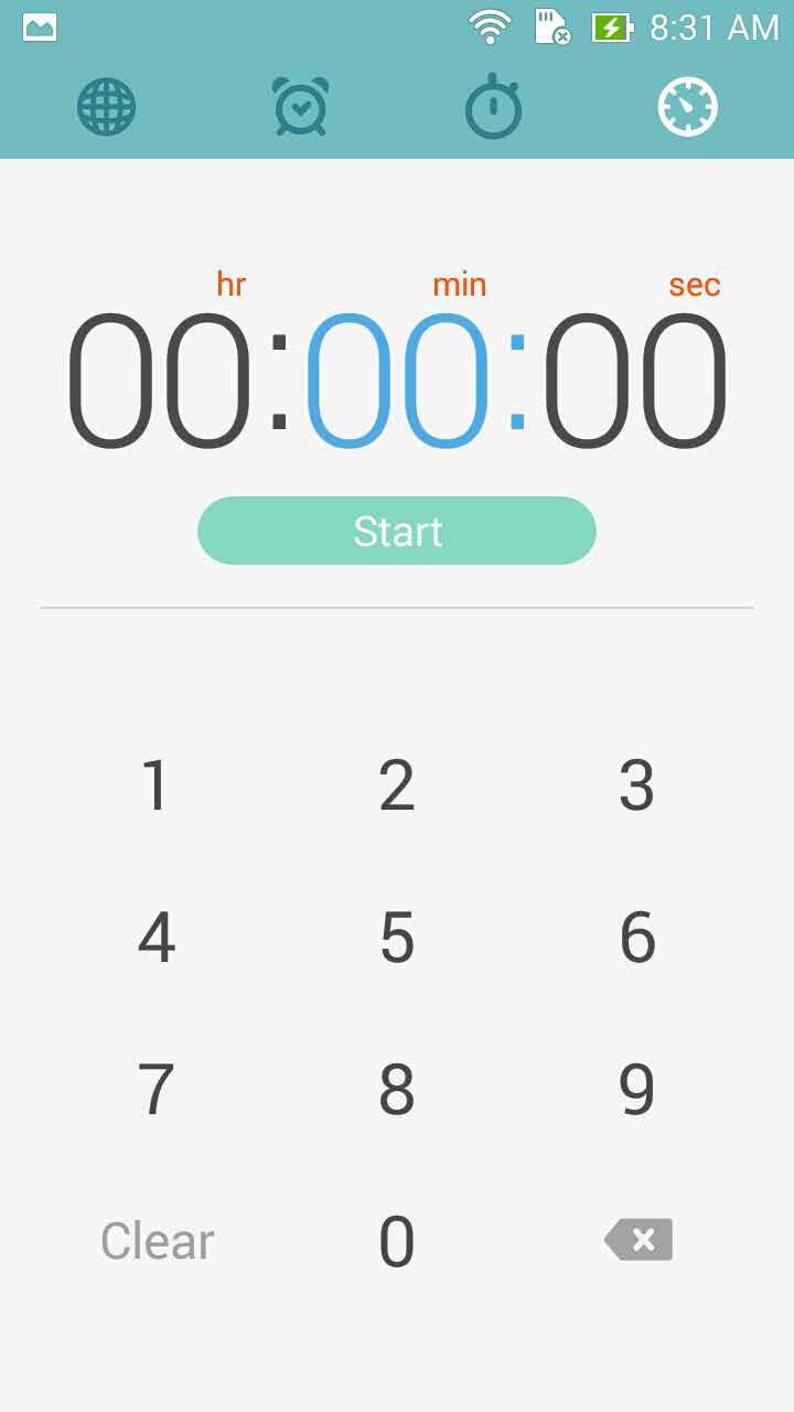 Časovač Pre ASUS Phone môžete nastaviť viac možností časovača. Vykonajte to podľa nasledujúcich krokov: Nastavenie časovača 1.