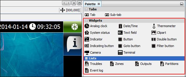SATEL INT-TSI 29 14. Po nakonfigurovaní nastavení záložky, je možné pristúpiť k umiestňovaniu ikon na záložku.