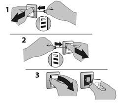 3. Inštalácia Light indications Devilink (LED) FT Inštalácia Devilink FT 1. Odoberte predný kryt jemným zatlačením uvoľňovacích jazýčkov na oboch stranách termostatu. (Tretia je drážka odspodu).