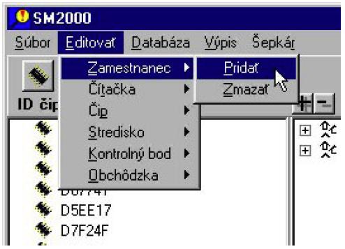 SM2000 používateľská príručka Strana 9 Vytvorenie zoznamu zamestnancov Vlastný