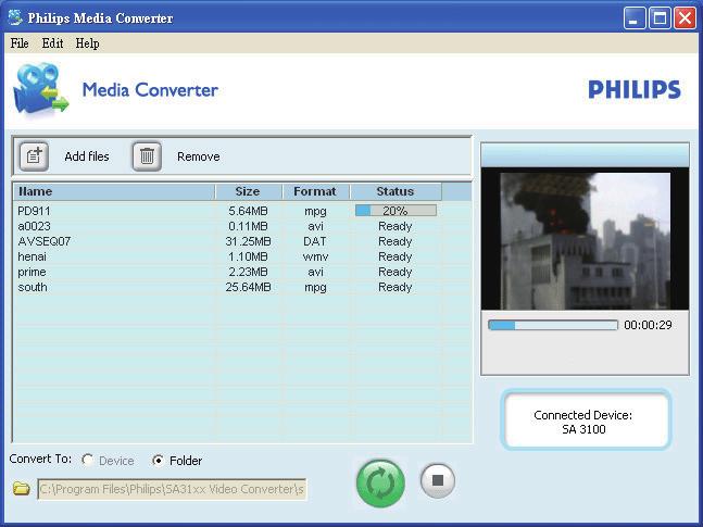 Tým budete môcť usporiadať svoju zbierku videí podľa priečinka súborov. 3 Kliknite na ikonu Philips GoGear VIBE. Dvakrát kliknite na súbor PMCsetup.exe.