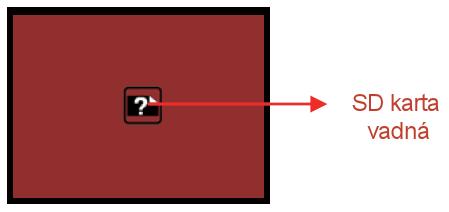 Uzamknutá SD karta Ak nie je možné uložiť snímku z dôvodu uzamknuté SD karty, je to symbolizované ikonou na displeji: Chyba karty Ak je SD karta chybná, je to