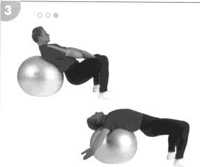Stiahnutie panvy: keď sa pohybujete dopredu a dozadu na lopte, udržujte telo vzpriamene. 2.