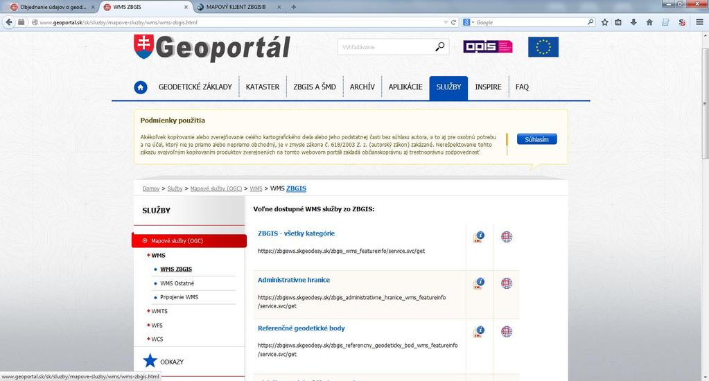 Geoportál ÚGKK www.geoportal.