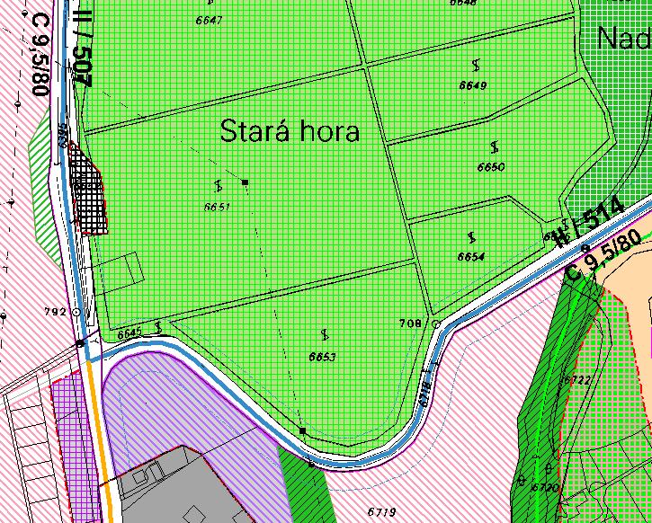 113/2010 o Územnom pláne mesta Hlohovec, v znení dodatkov) ide v rámci záujmového územia o nezastavateľné územie, územie bez určeného regulatívu funkčného a priestorového usporiadania územia.
