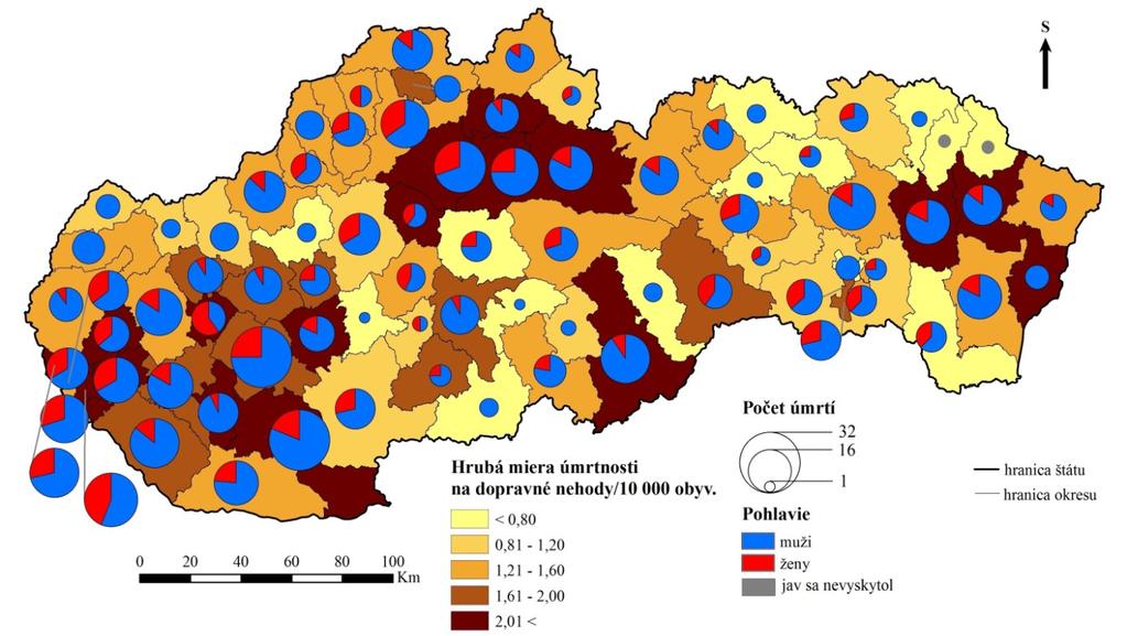 16. Slovenská demografická konferencia 65 komunikáciu znížili nehodovosť v úmrtí na podpriemernú alebo minimálnu napr. okres Zlaté Moravce. Zlepšila sa i situácia na hornom Považí.
