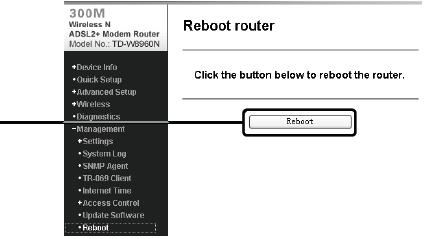 Kliknite Reboot Technická podpora Pre viac informácií pri odstraňovaní problémov, choďte na http://www.tp-link.com/support/faq.