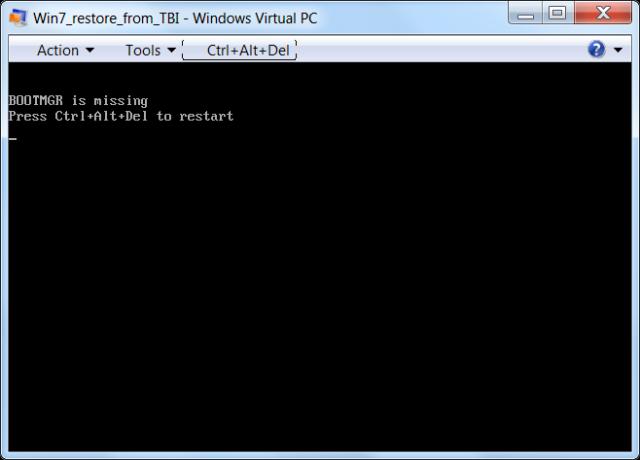Obrázek: Bootovanie VM je potrebné opraviť pomocou