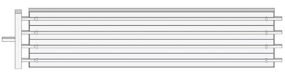 Sálavý panel - základná špecifikácia Sálavý panel MSP koncový RAL 9016 (biela), 4 cm izolácia, zavesné karabíny koncový (Vrátane navareného registra - možné rôzne zapojenia podľa str.