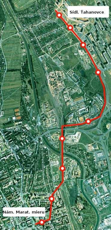 napojenie priemyselného parku Pereš a letiska [14]. Investične najnáročnejšou je výstavba trate Nám. Maratónu Mieru Sídlisko Ťahanovce v dĺžke 4,7 km s 9 zastávkami.