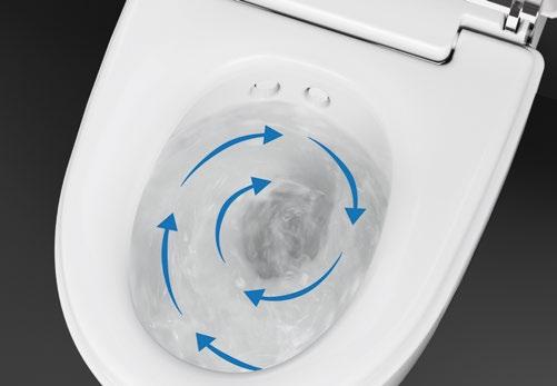 A pretože technológia splachovania TurboFlush splachuje WC čistejšie ako bežné splachovanie, nie je potrebné po použití toalety takmer vôbec používať kefu na WC.