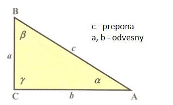 strany, ťažisko priesečník ťažníc Pytagorova veta platí len pre pravouhlý Δ b.