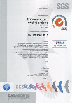 1 2010 certifikát ISO 9001:2008 a VDA 6.