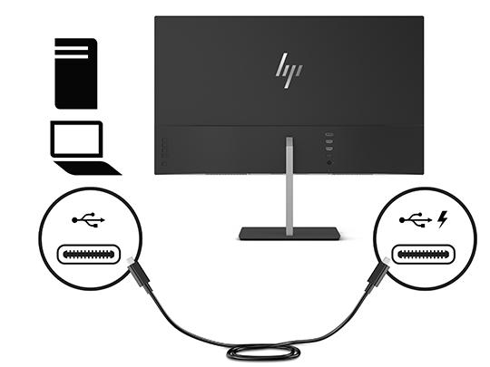 Zapojte jeden koniec kábla DisplayPort do portu DisplayPort na zadnej strane monitora a druhý koniec zapojte do portu DisplayPort na zdrojovom zariadení.