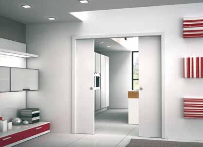 Eclisse DVOJKRÍDLOVÉ Stavebné puzdro pre dvojkrídlové dvere Stavebné puzdro pre oproti sebe sa zatvárajúce posuvné dvere. Je vhodné najmä pre spojenie a oddelenie prepojiteľných miestností.