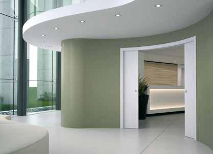 Eclisse IRULR dvojkrídlové Stavebné puzdro pre dvojkrídlové oblúkové dvere Stavebné puzdro pre oblúkové dverné krídla ponúka voľnosť oblých tvarov v každej miestnosti.