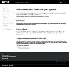 Nástroj uvex Chemical Expert System Databáza chemikálií online Ako zásadný hráč v oblasti inovácií kladieme najvyššie nároky na výrobky a služby, ktoré ponúkame našim