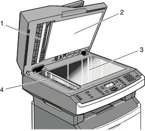 Údržba tlačiarne Čistenie sklenenej plochy skenera Pri problémoch s kvalitou tlače, napr. pri pruhoch na kopírovaných alebo skenovaných obrázkov, vyčistite sklenenú plochu skenera.