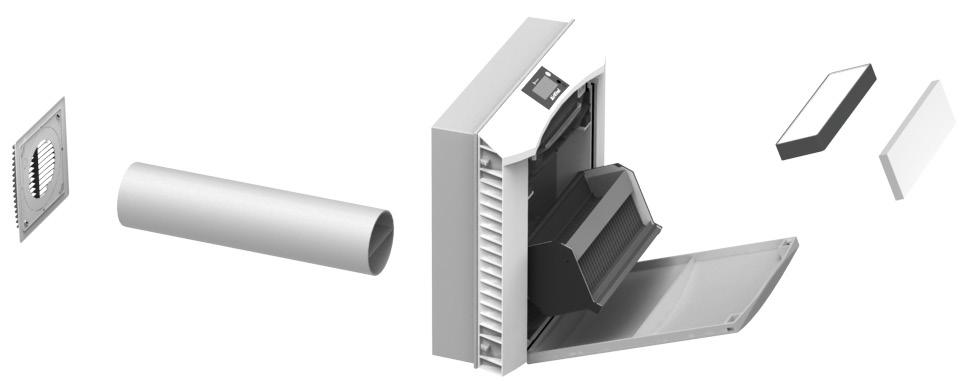vého čerstvého vzduchu ľový filter v kanáli prívodného vzduchu Náhradné súčiastky Dvojcestné potrubie AirVital (montáž na omietku) Výr. č. 45202-395 mm dlhé, pre hrúbky stien do 430 mm Výr. č. 45203-895 mm dlhé, pre hrúbky stien do 930 mm Pre renováciu (dodatočnú montáž) sa ponúka jednoduchá montáž vetracieho zariadenia AirVital vo vyhotovení na omietku.