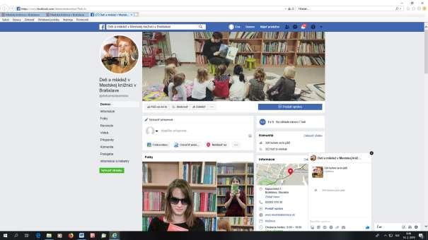 Obr.3 Facebook: Deti a mládež v Mestskej knižnici v Bratislave 5.