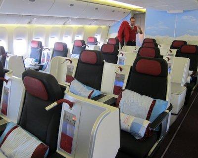 Business class letenka spoločnosťou Austrian Airlines Pohodlné lety v business class s Austrian