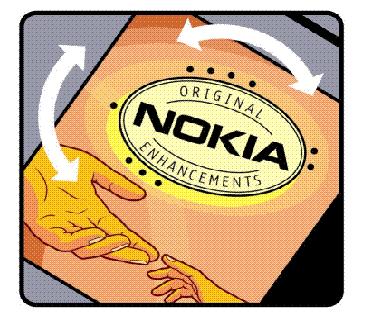 spojených rúk Nokia a pri pohåade z iného uhla logo Nokia Original Enhancements.