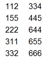 The grid is divided (by gray colour) into some three-digit numbers. There numbers are given outside the grid in ascending order.