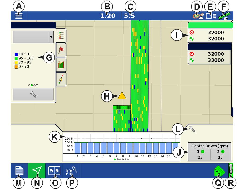 Načítanie konfigurácie Monitorovací modul trubice osiva od firmy Ag Leader Stlačte tlačidlo aplikácie Sejba na úvodnej strane.
