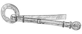 Ozdoba opasku A-809, Balneologické múzeum Piešťany Obr. 64 Ilustračná kresba ozdoby opasku A-809 s vyznačením miest spektrálneho merania.