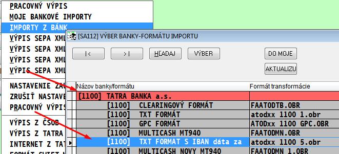 TB IMPORT formát TATRA BANKA TXT Doplnili sme ďalší import pre TXT formát TB kde pri viacdennom výpise program po