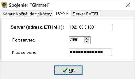 SATEL ETHM-1 Plus 29 Obr. 17. Program GUARDX: záložka TCP/IP v okne Spojenie. Port číslo portu TCP používaného počas komunikácie medzi ústredňou a počítačom s programom GUARDX.