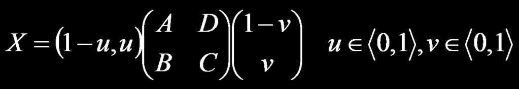 Bilineárna interpolácia 4 rohové body A,B,C,D so známymi hodnotami 1 vútorný bod X s neznáou hodnotou P = A +