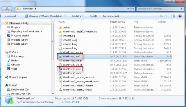 Obrázok: Spustenie VM vo VMware Workstation spravíte otvorením súboru s koncovkou.ovf ( v prípade že by import neprebehol úspešne vyskúšajte druhý spôsob, spustením súboru s príponou.
