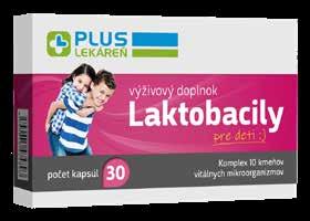 27 Laktobacily pre deti 30 cps Výživový doplnok je komplexom 10 kmeňov laktobacilov a bifidobaktérií.