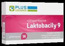 močových ciest. Laktobacily 9 14 cps, 30 cps, 60 cps Výživový doplnok je komplexom 9 kmeňov laktobacilov a bifidobaktérií.