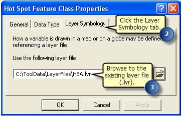 Kartografická reprezentácia výstupov dva spôsoby: 1. použitie layer súboru (.