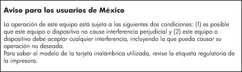 Upozornenie pre používateľov v Mexiku Upozornenie pre používateľov v